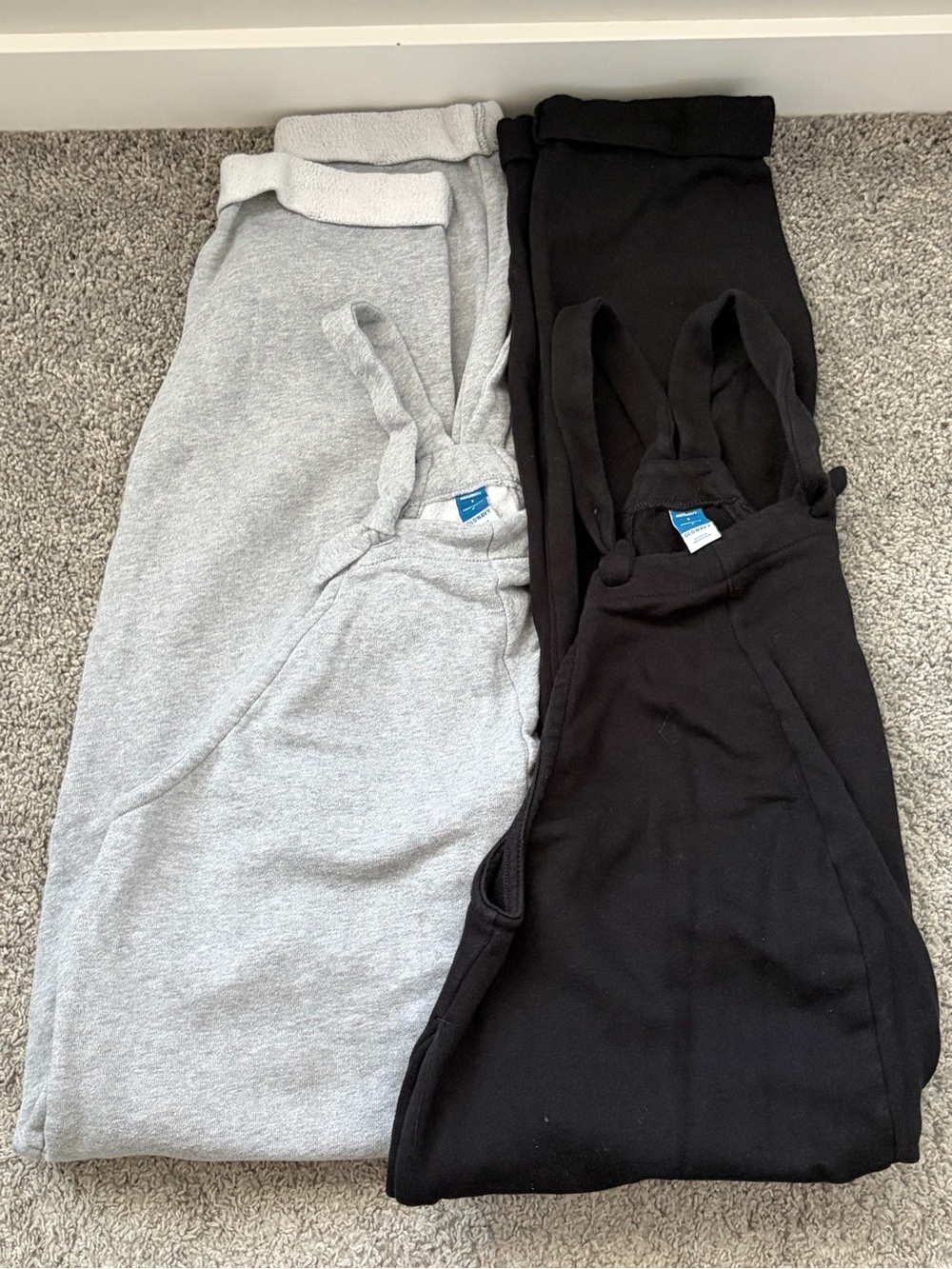 Old Navy Gray and Black Maternity Jumpsuit Sweatpants Set